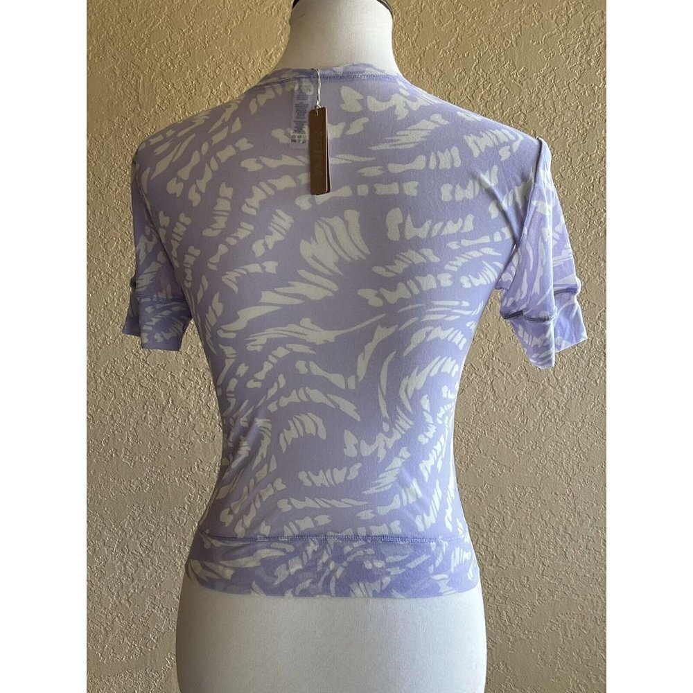 SKIMS Women's  Summer Mesh Short Sleeve Top Size 2X Lilac Swirl - Picture 2 of 7